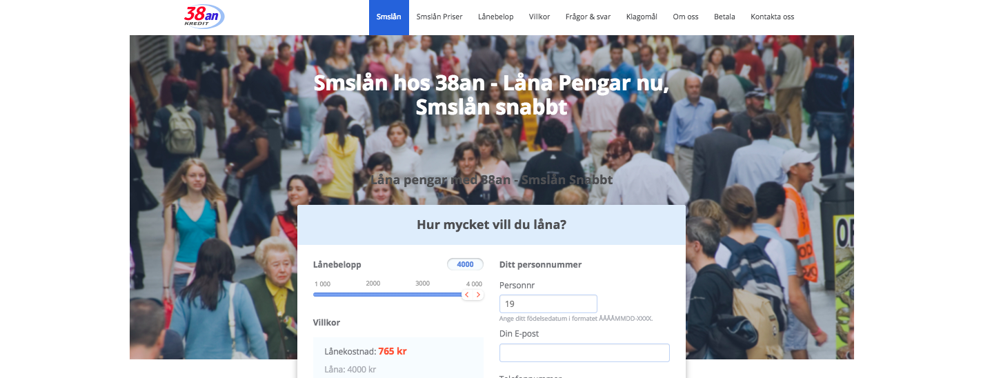 38an Kredit tar ingen UC på sina kunder vid kreditupplysning!