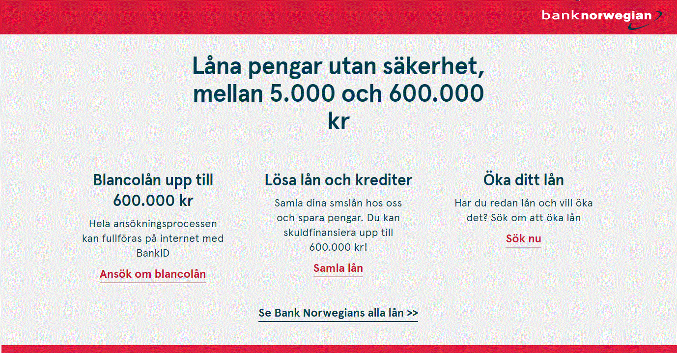 Bank Norwegian slutar jobba med låneförmedlare