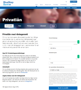 Bluestep bank privatlån erbjuder förmånliga privatlån till kunder i olika ekonomiska situationer!