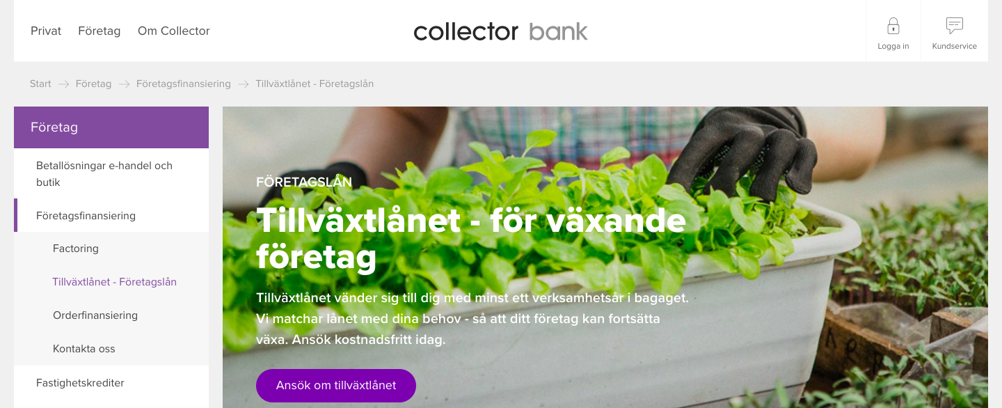 Collector tillväxtlån kontakt snabbt via telefon eller email!