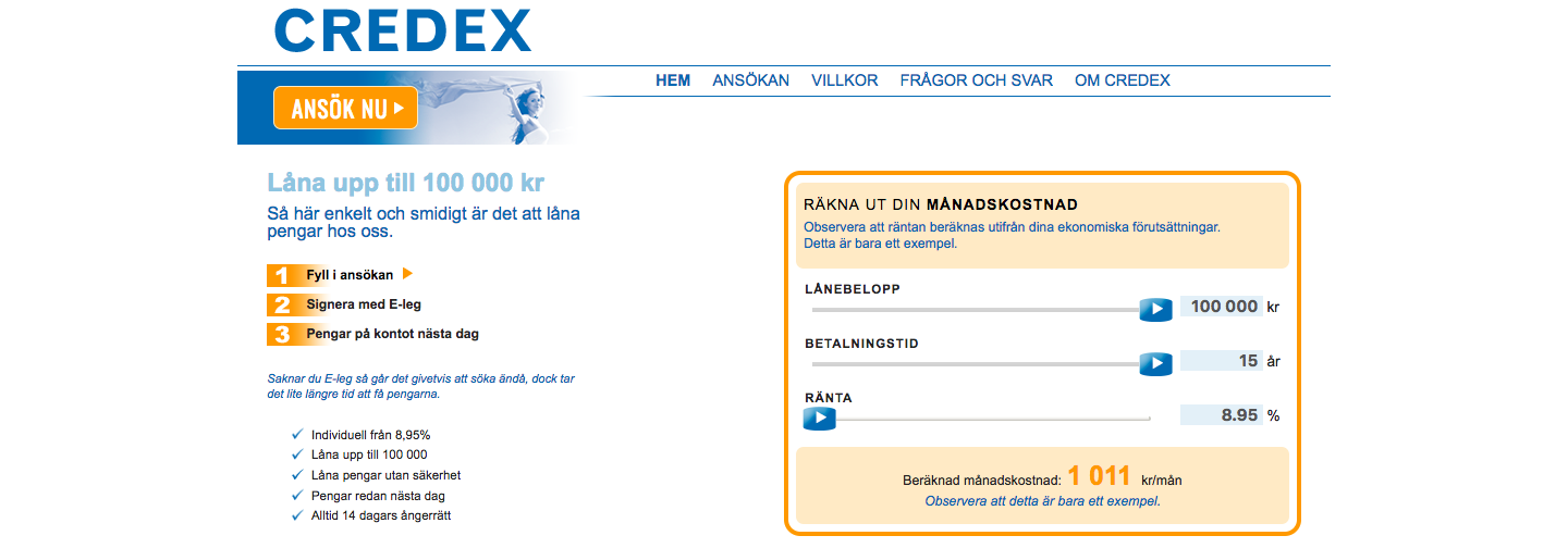 Credex kontakt är tillgänglig via både email och telefon!