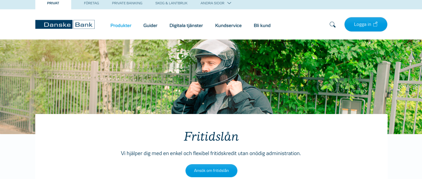 Danske Bank fritidslån är ett av flera lån som långivaren erbjuder sina kunder!