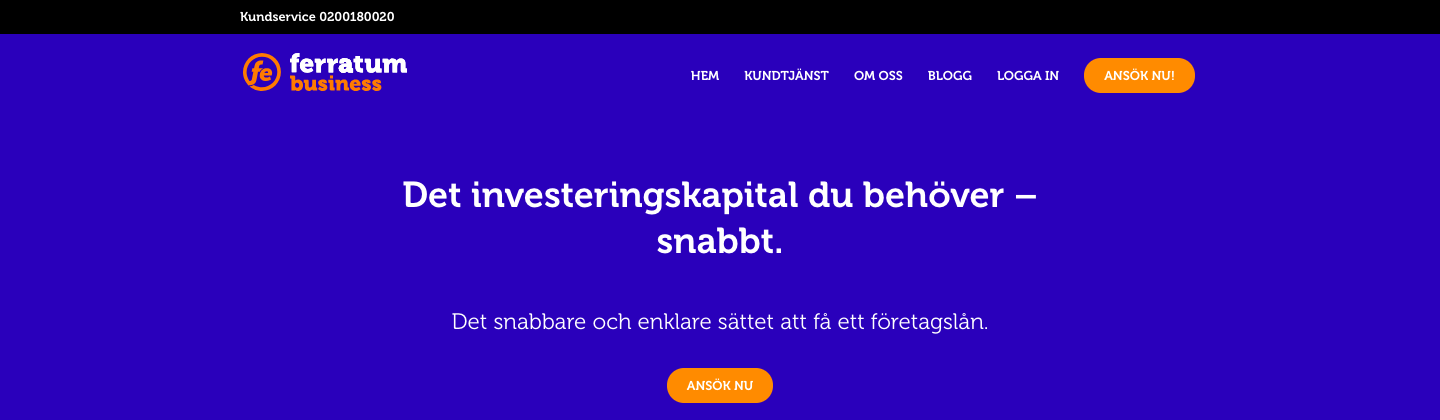 Ferratum Företagslån kontakt enkelt fungerar via både telefon och email!