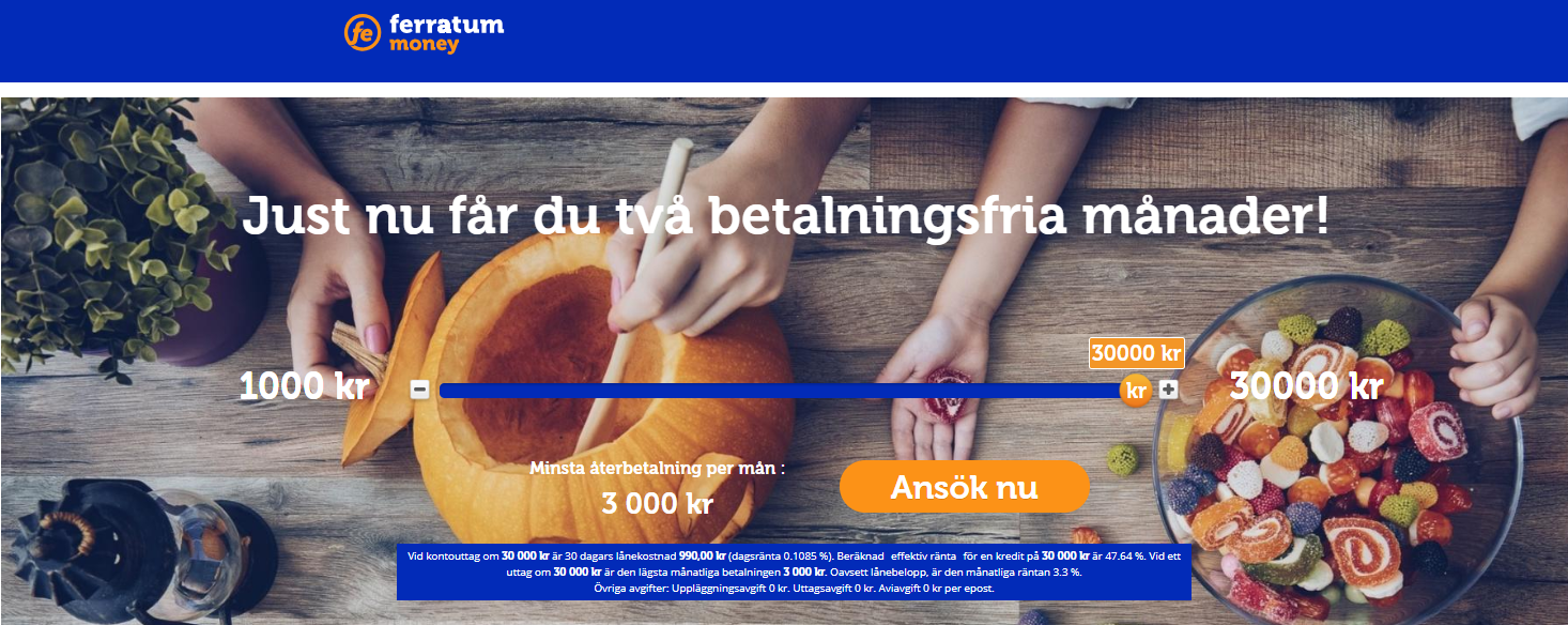 Ferratum Credit - låna 30 000 kr utan uc!