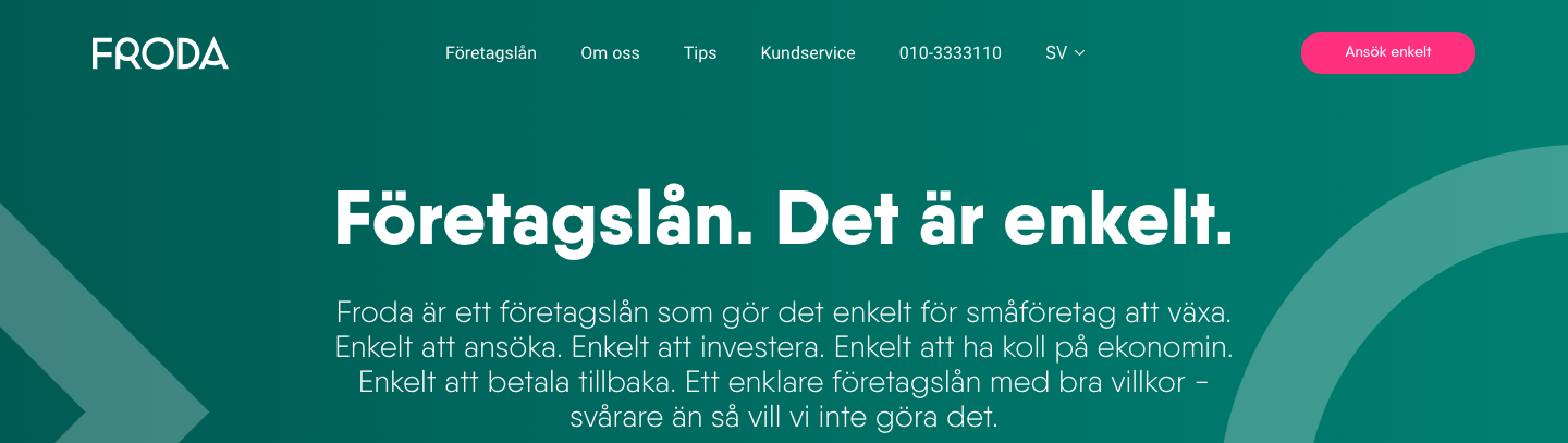 Froda Företagslån kontakt enkelt och snabbt via både telefon och email