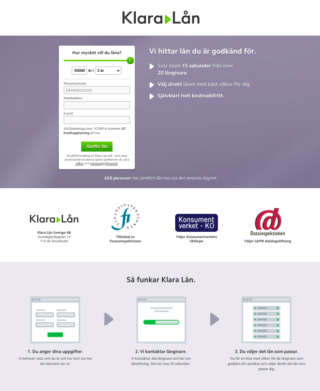 Klara Lån kontakt via email och telefon!