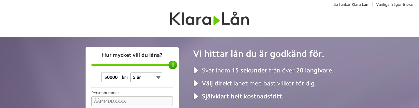 Vad har Klara Lån omdöme av tidigare kunder som har använt tjänsten?