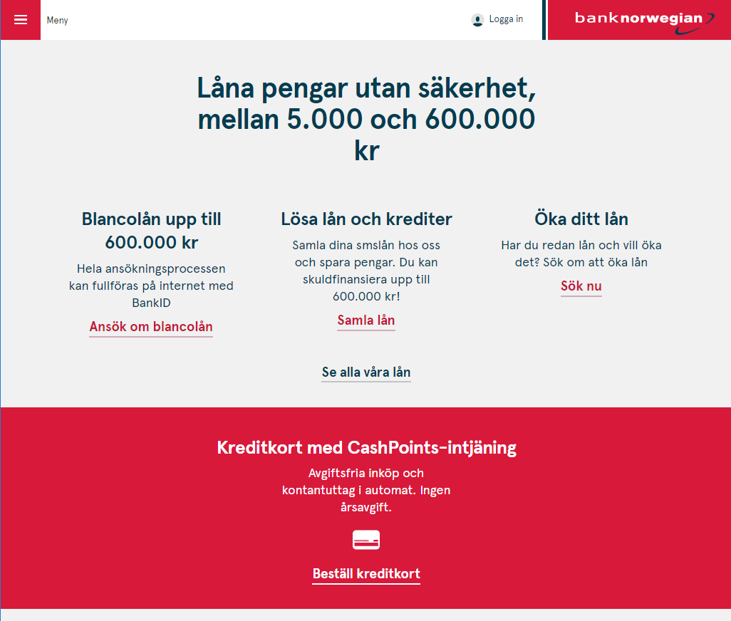 Låna 600 000 kr utan säkerhet hos Bank Norwegian - kreditgränsen har höjts rejält igen!