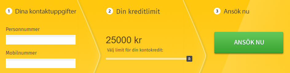 Mobillån kontokredit - låna 25 000 kr utan UC utan kreditupplysning!