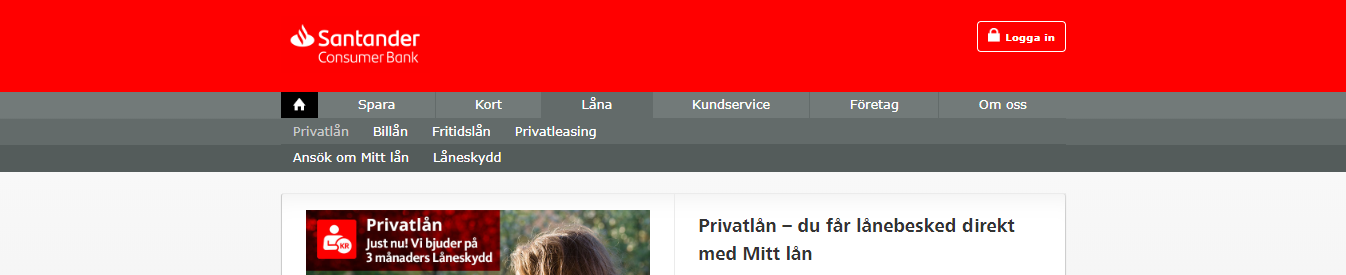 Santander bank har bra låneskydd som de erbjuder sina kunder!