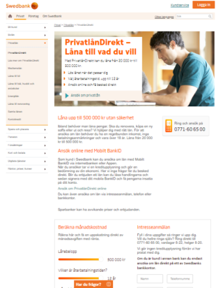 Är det möjligt att låna privatlån hos Swedbank utan UC?