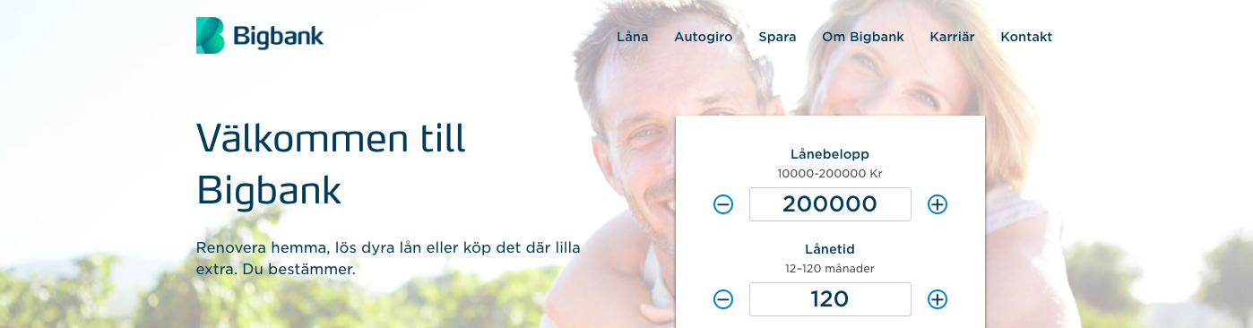 Bigbank har lån som passar de flesta, undersök dina lånemöjligheter idag!