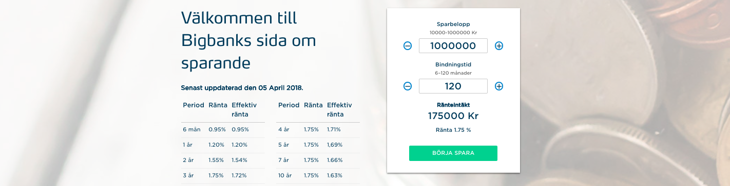 Bigbank sparkonto är för den som tänker långsiktigt och vill spara!