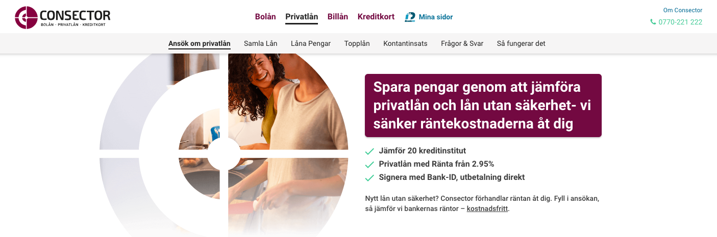 Hos Consector är det lätt att få en översikt på de lån som finns tillgängliga för just dig!