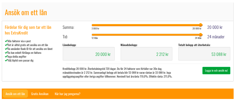 Extrakredit använder sig av bank id som identifikationsform!