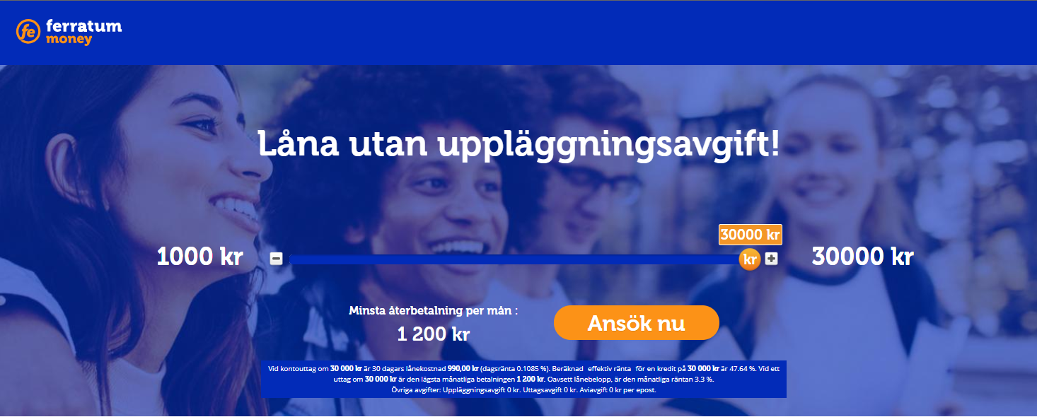 ferratum credit - låna 30 000 kr utan uc!