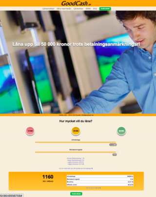 Goodcash kallas också Goodcash 24 och ger ut lån trots betalningsanmärkningar!