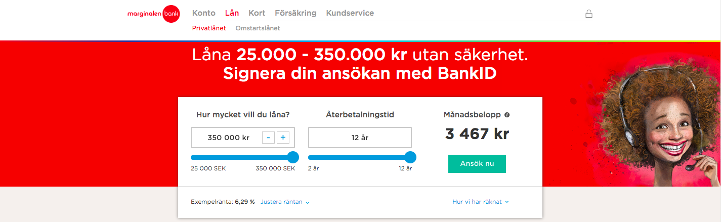 Marginalen Bank erbjuder bra lån möjligheter till sina kunder!