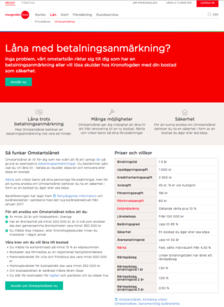 Marginalen Bank sätter sina räntor individuellt efter låntagarens betalningsförmåga!