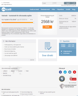 Kom enkelt i kontakt med Viakredit via email och telefon!